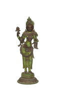 Verdigris Bronze Lakshmi Temple Statue