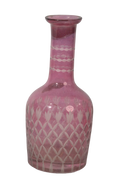 Pink Cut Glass Decorative Vase