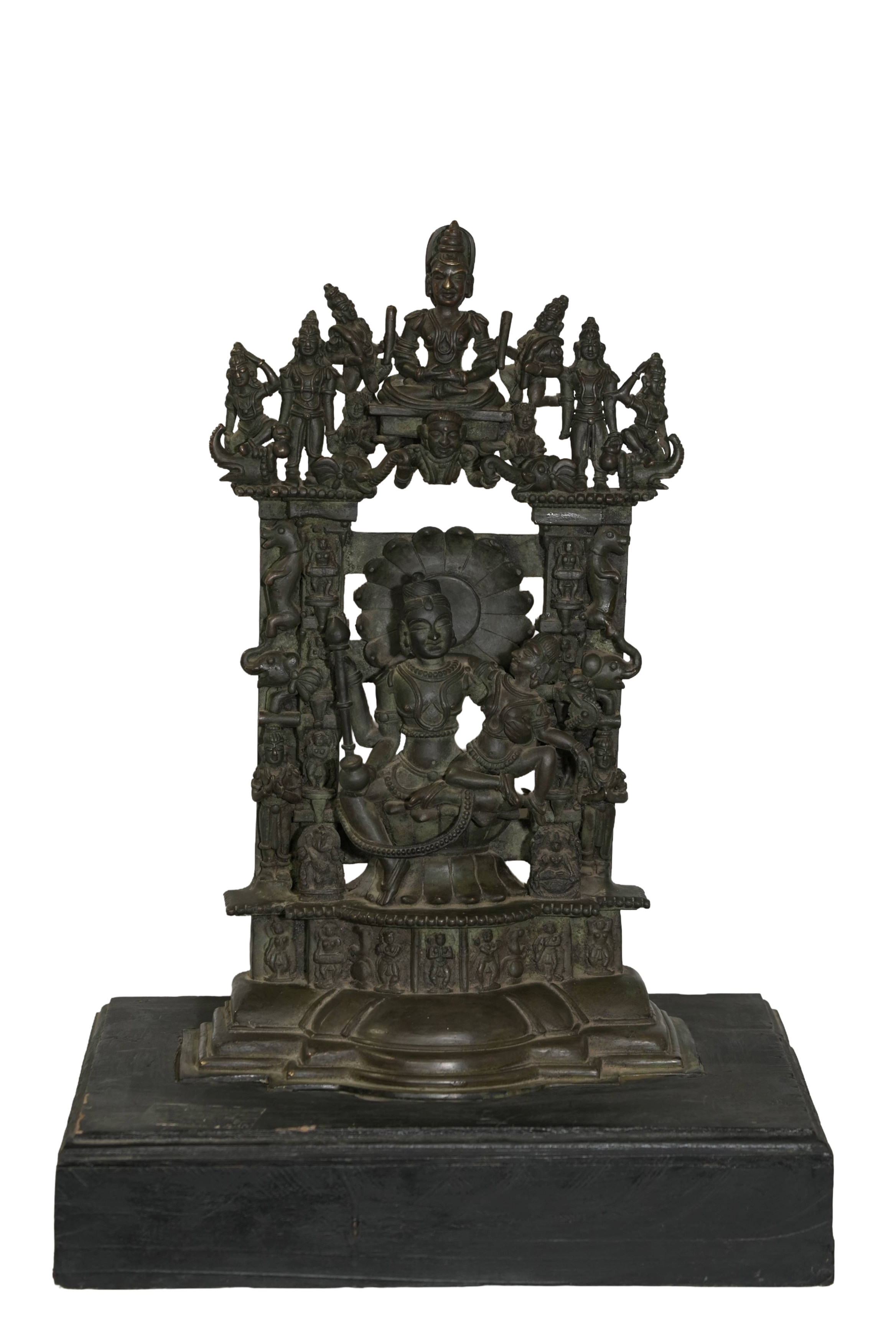 Sacred Padmavati Devi Bronze Shrine Sculpture