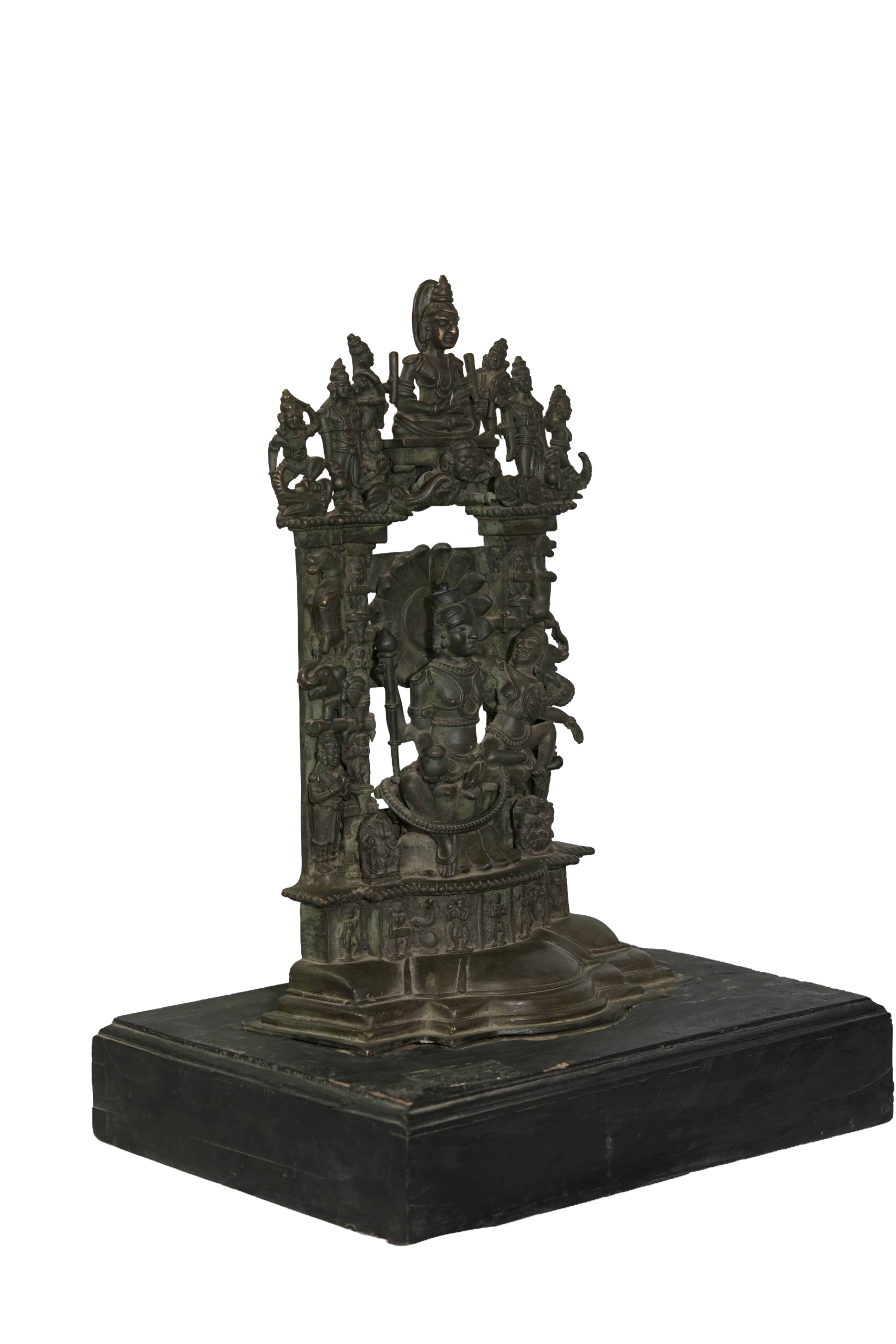 Sacred Padmavati Devi Bronze Shrine Sculpture