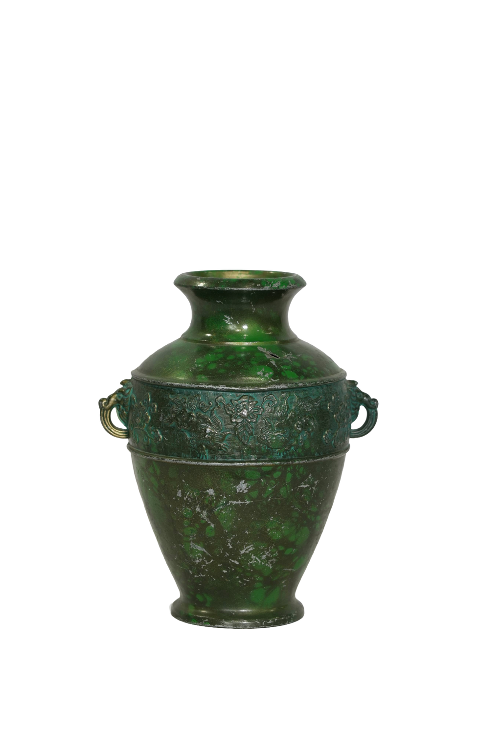 Antique Verdigris Dragon Brass Urn