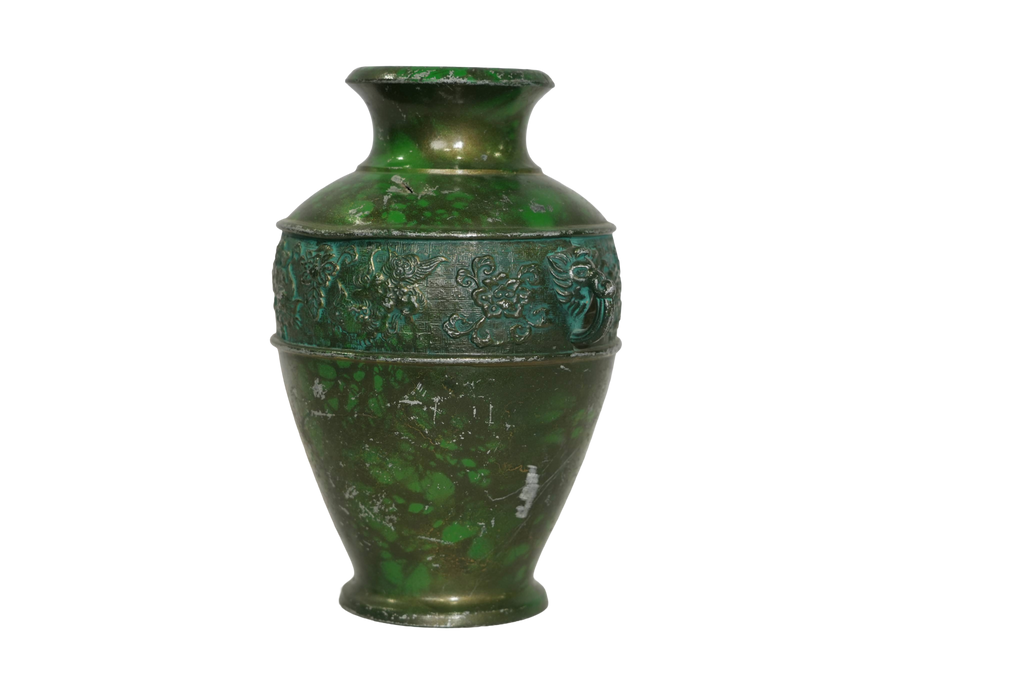 Antique Verdigris Dragon Brass Urn