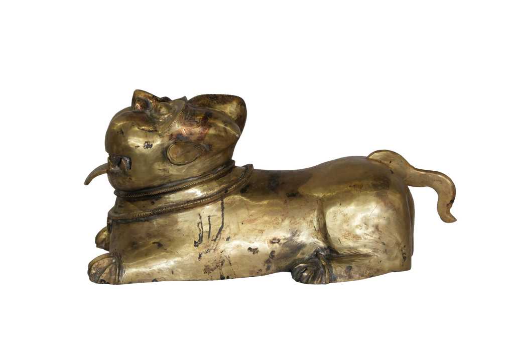 Vintage Brass Nandi Bull Sculpture