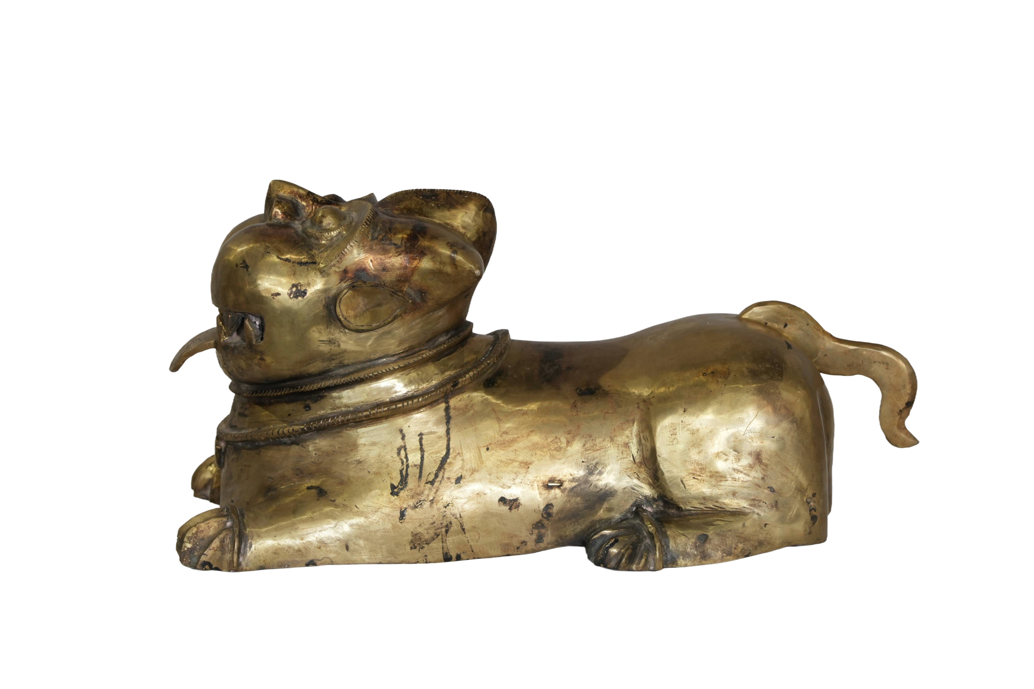 Vintage Brass Nandi Bull Sculpture