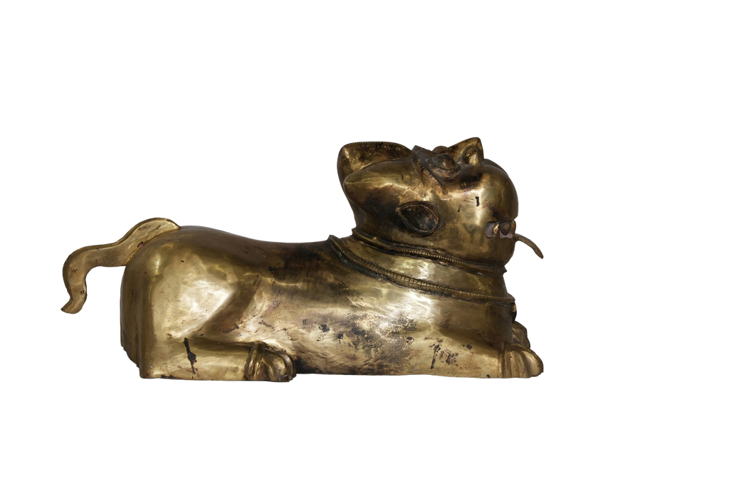 Vintage Brass Nandi Bull Sculpture