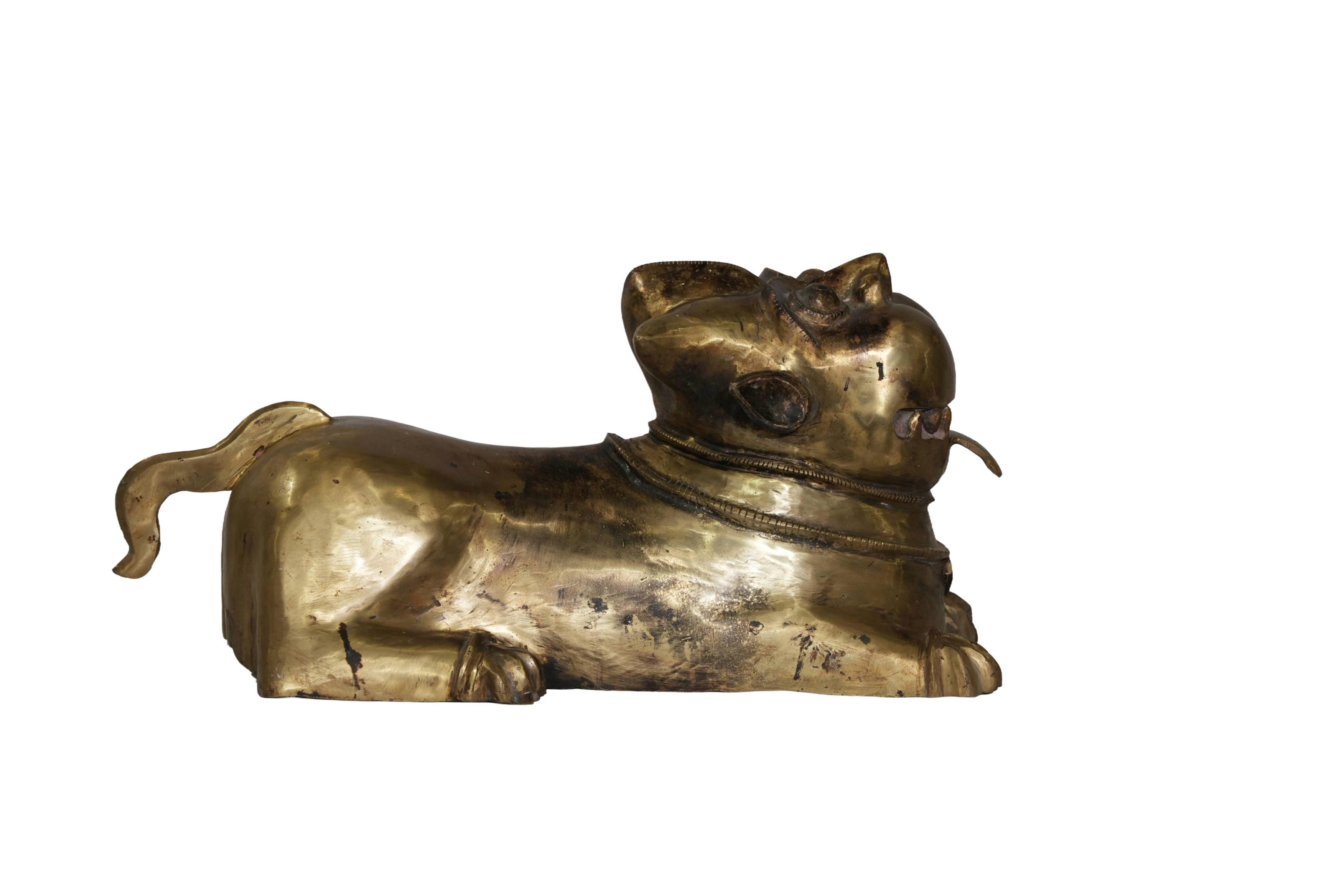 Vintage Brass Nandi Bull Sculpture