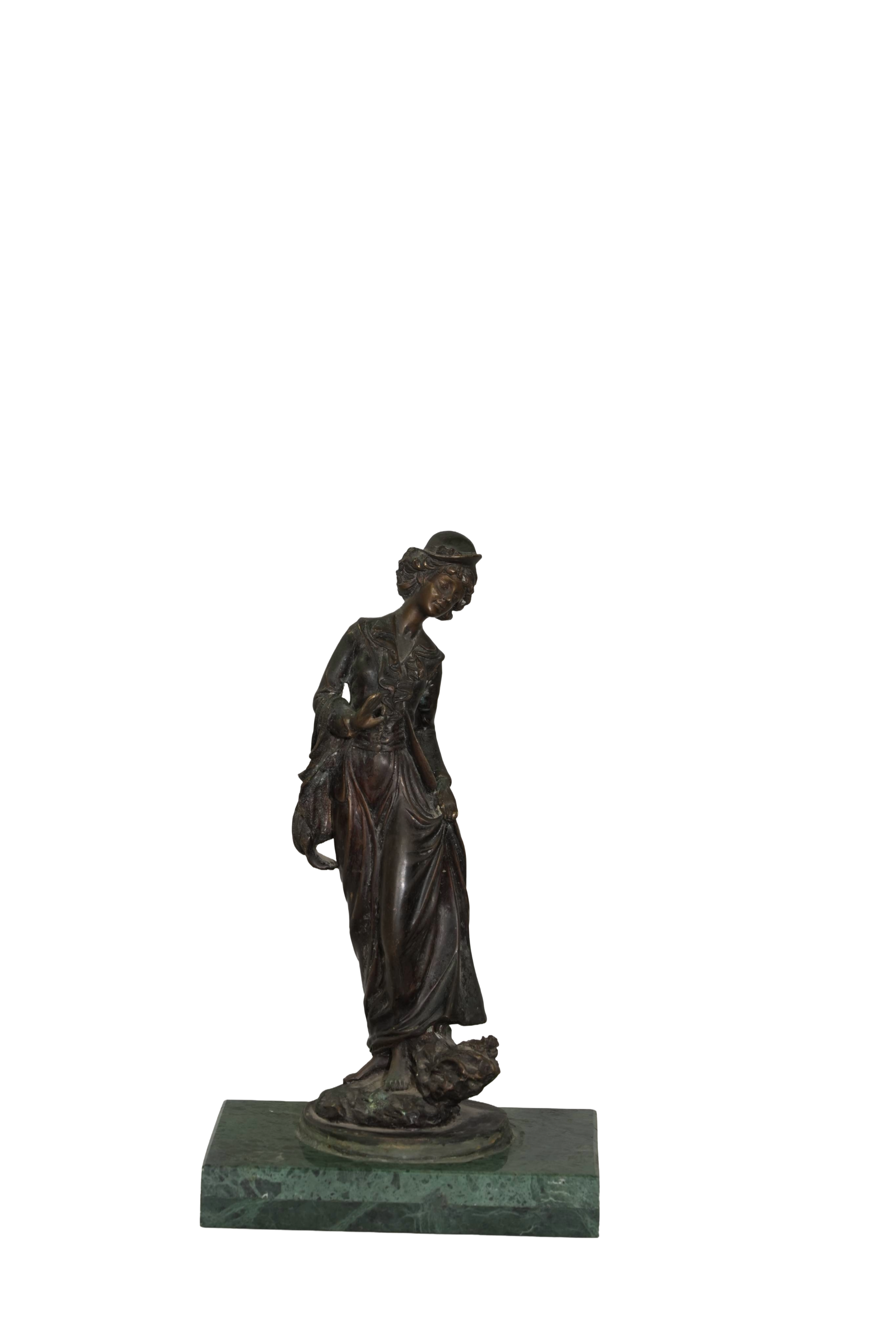 Classical Bronze Lady Figurine Sculpture