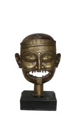 Antique Bhairava Bronze Head Sculpture