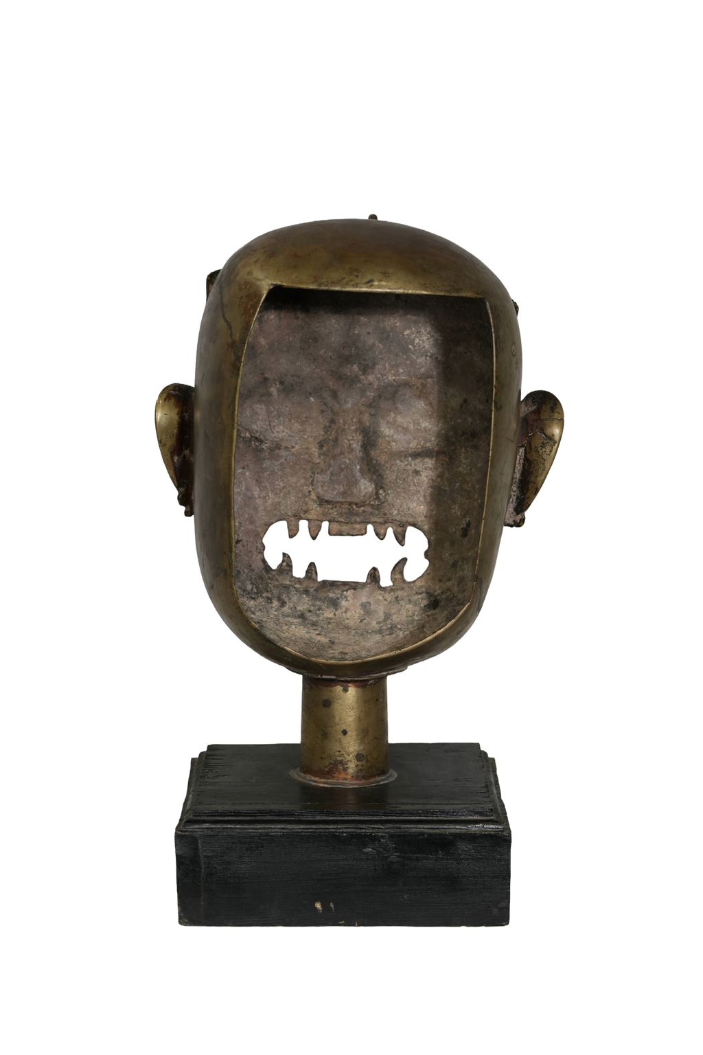 Antique Bhairava Bronze Head Sculpture