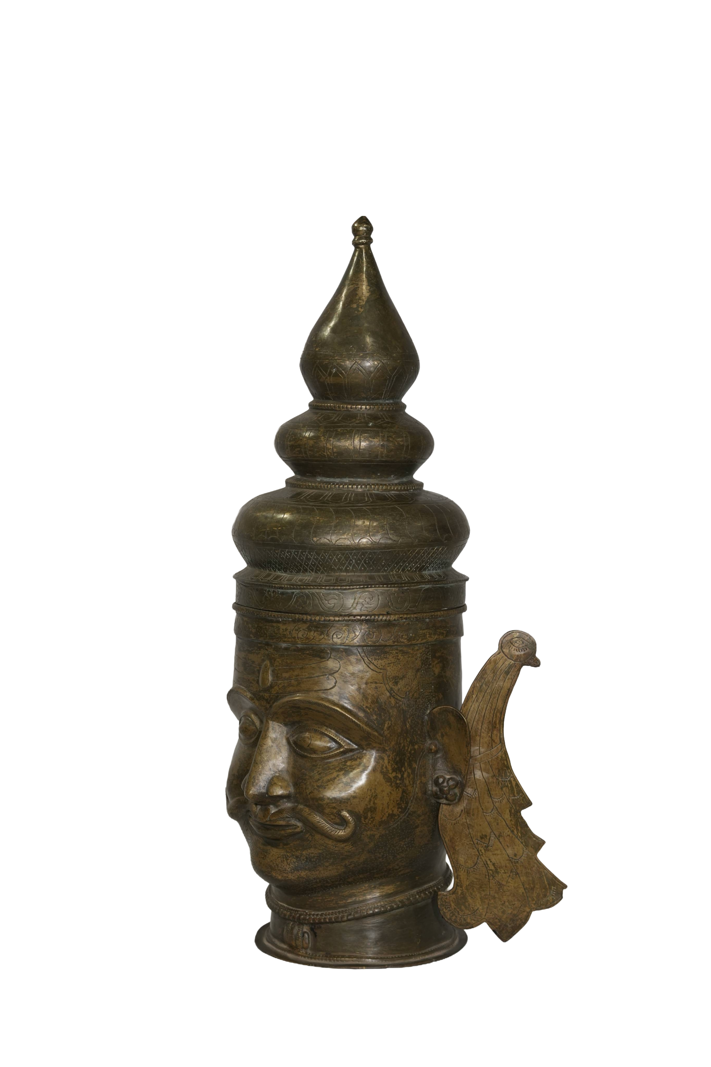 Antique Shiva Mukhlingam Bronze Head