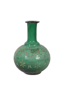 Emerald Handpainted Glass Vase