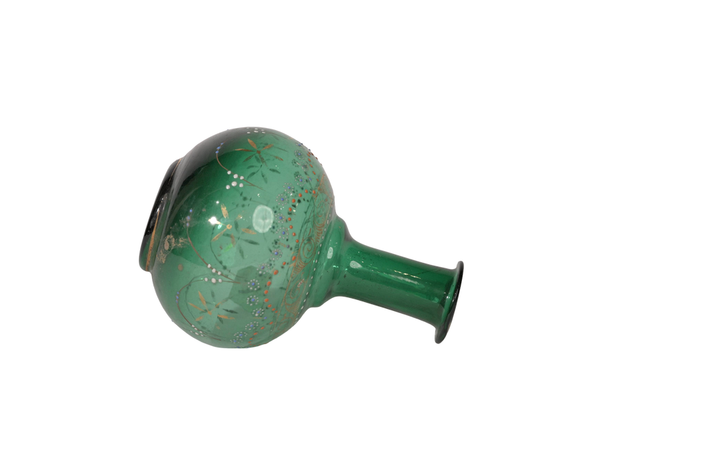 Emerald Handpainted Glass Vase