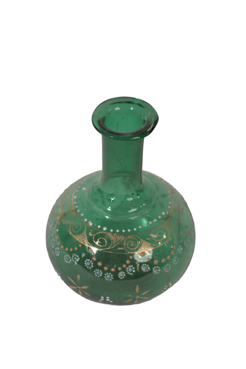 Emerald Handpainted Glass Vase