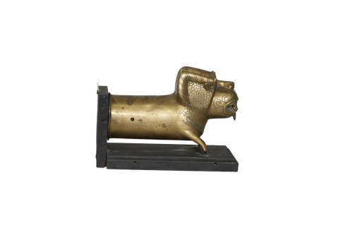 Antique Brass Makara Wall Artifact