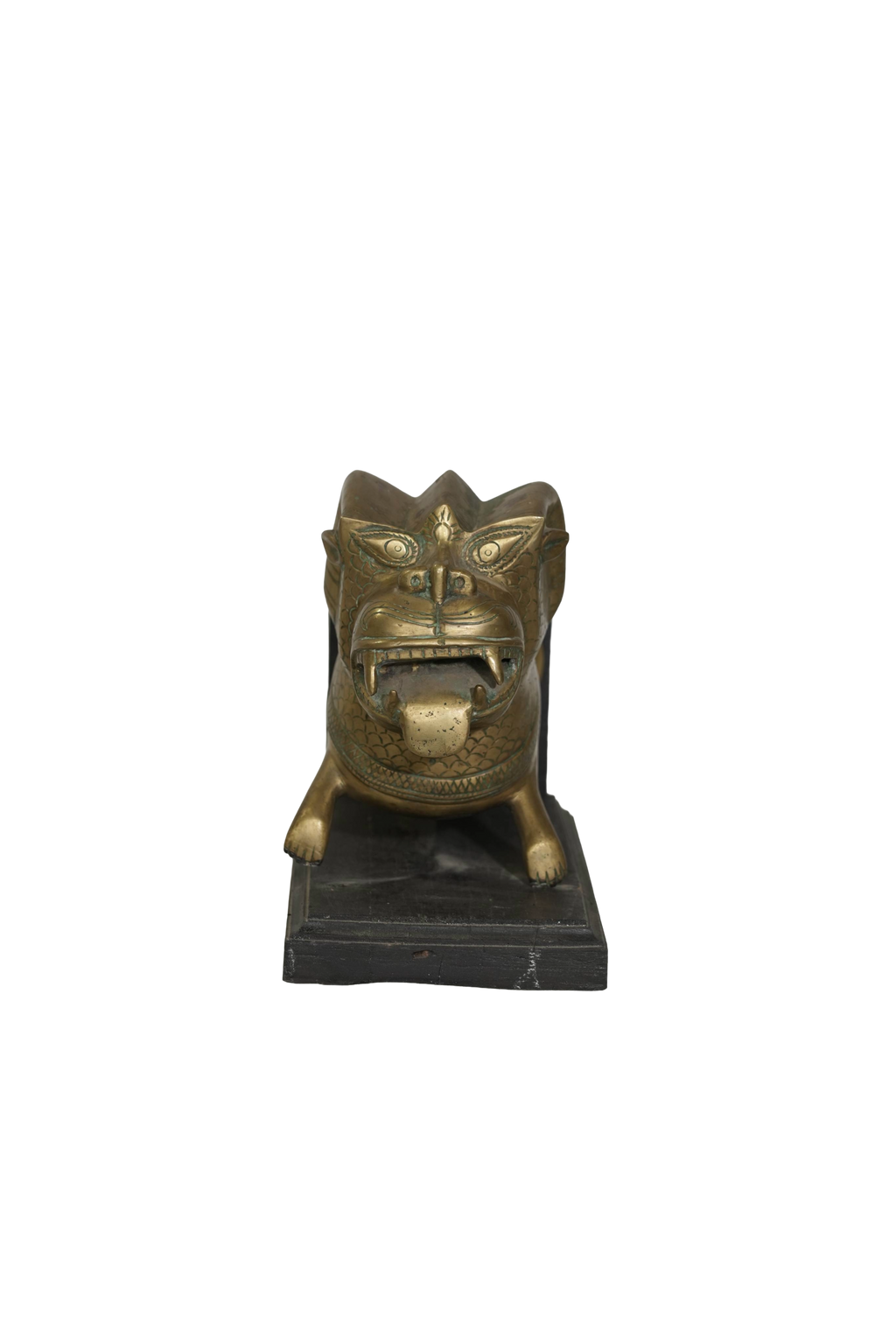 Antique Brass Makara Wall Artifact