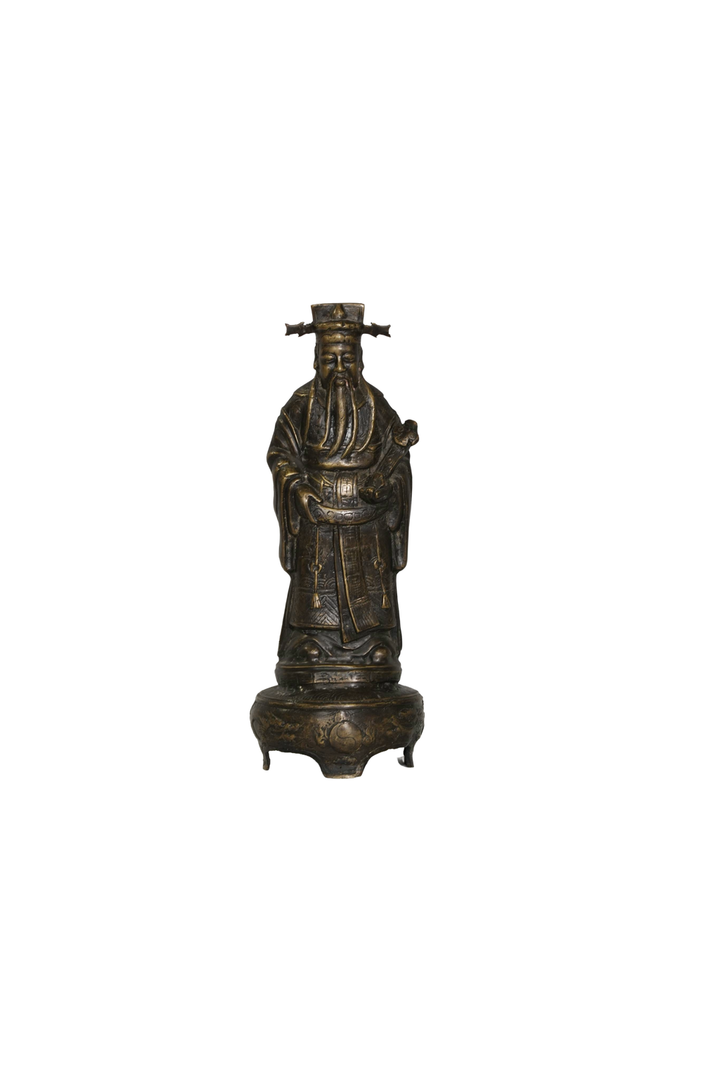 Chinese Lu Deity Bronze Prosperity Figurine