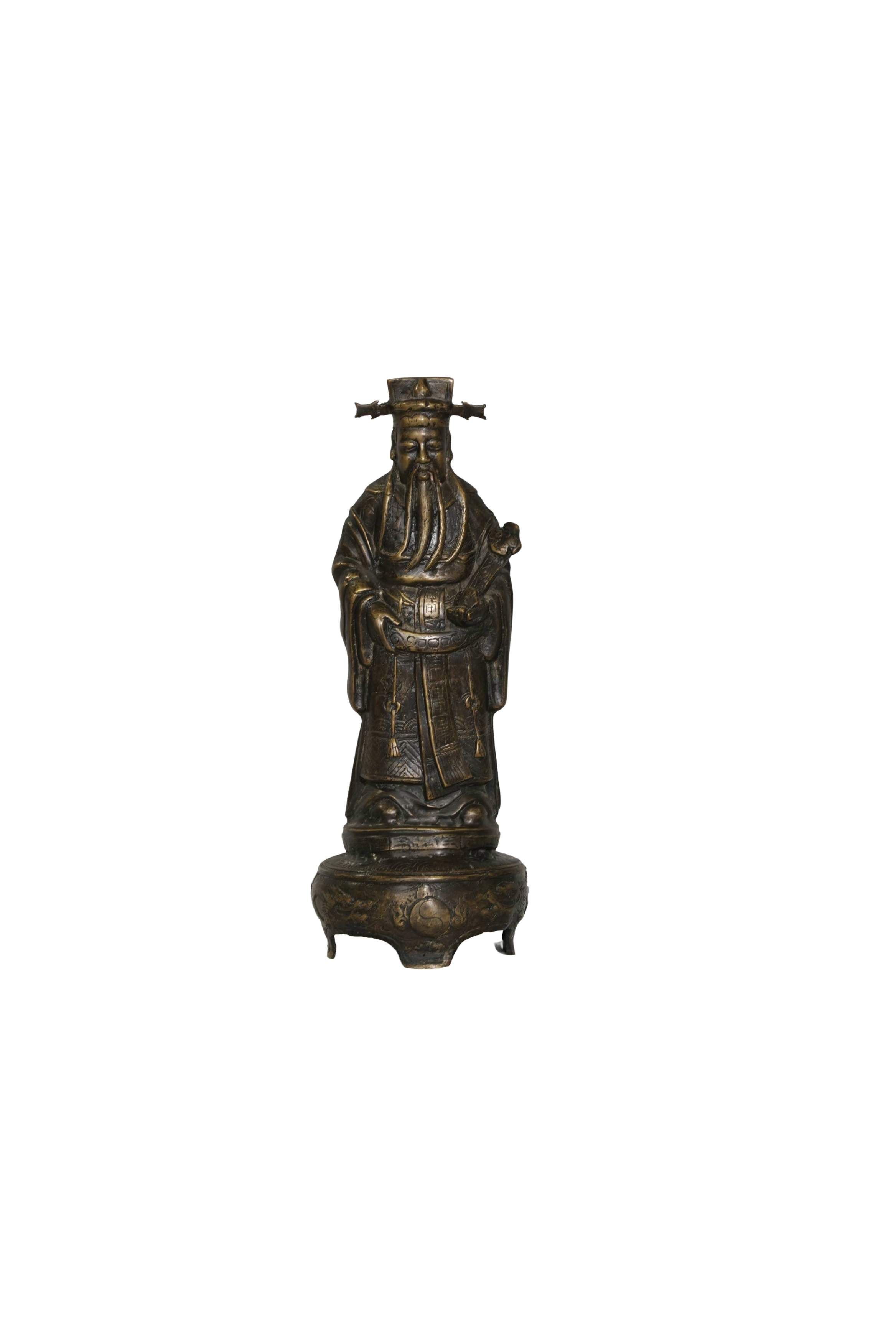 Chinese Lu Deity Bronze Prosperity Figurine