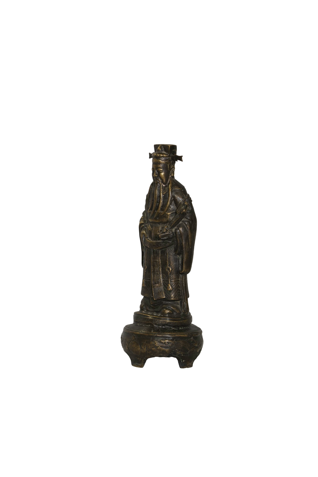 Chinese Lu Deity Bronze Prosperity Figurine