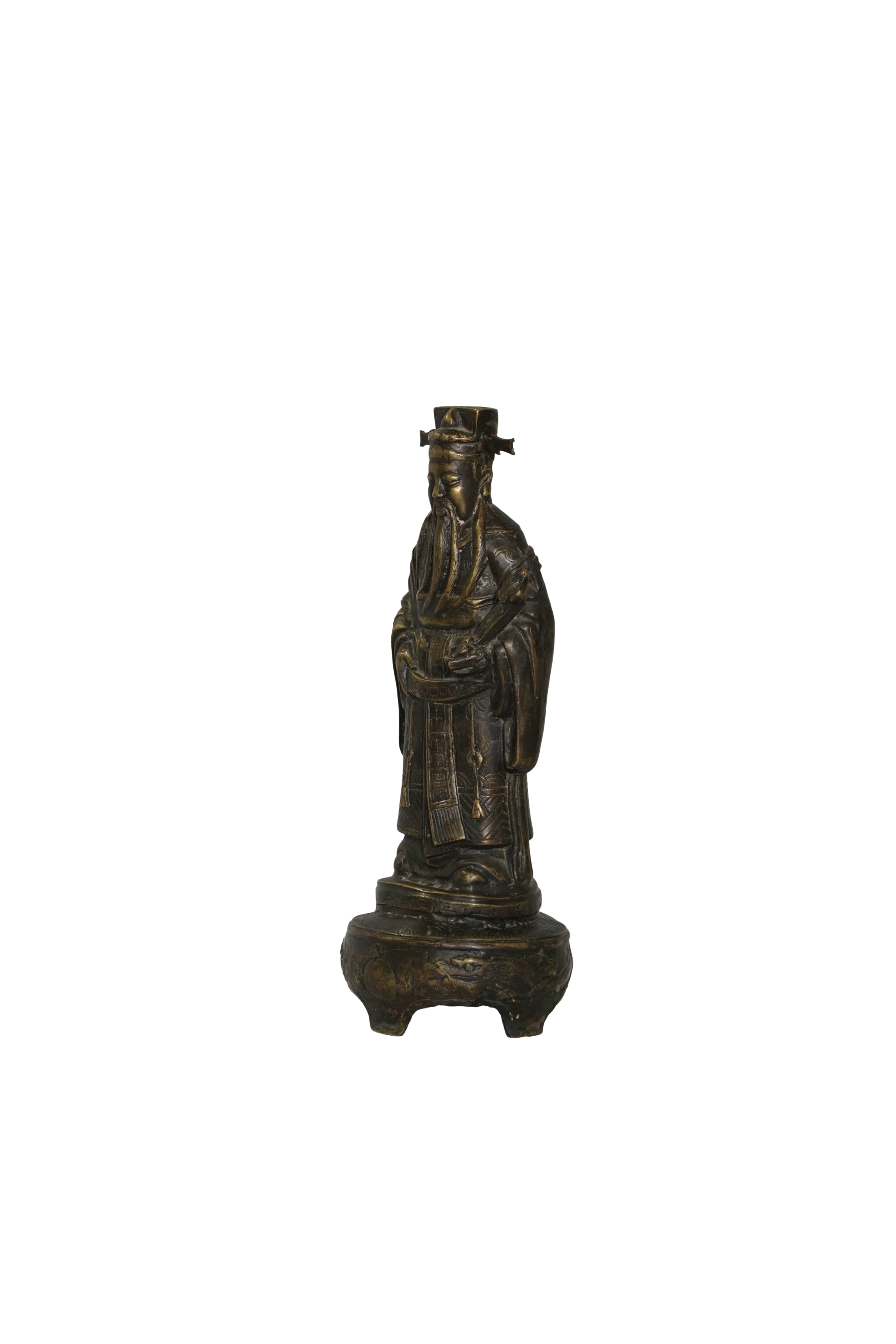 Chinese Lu Deity Bronze Prosperity Figurine