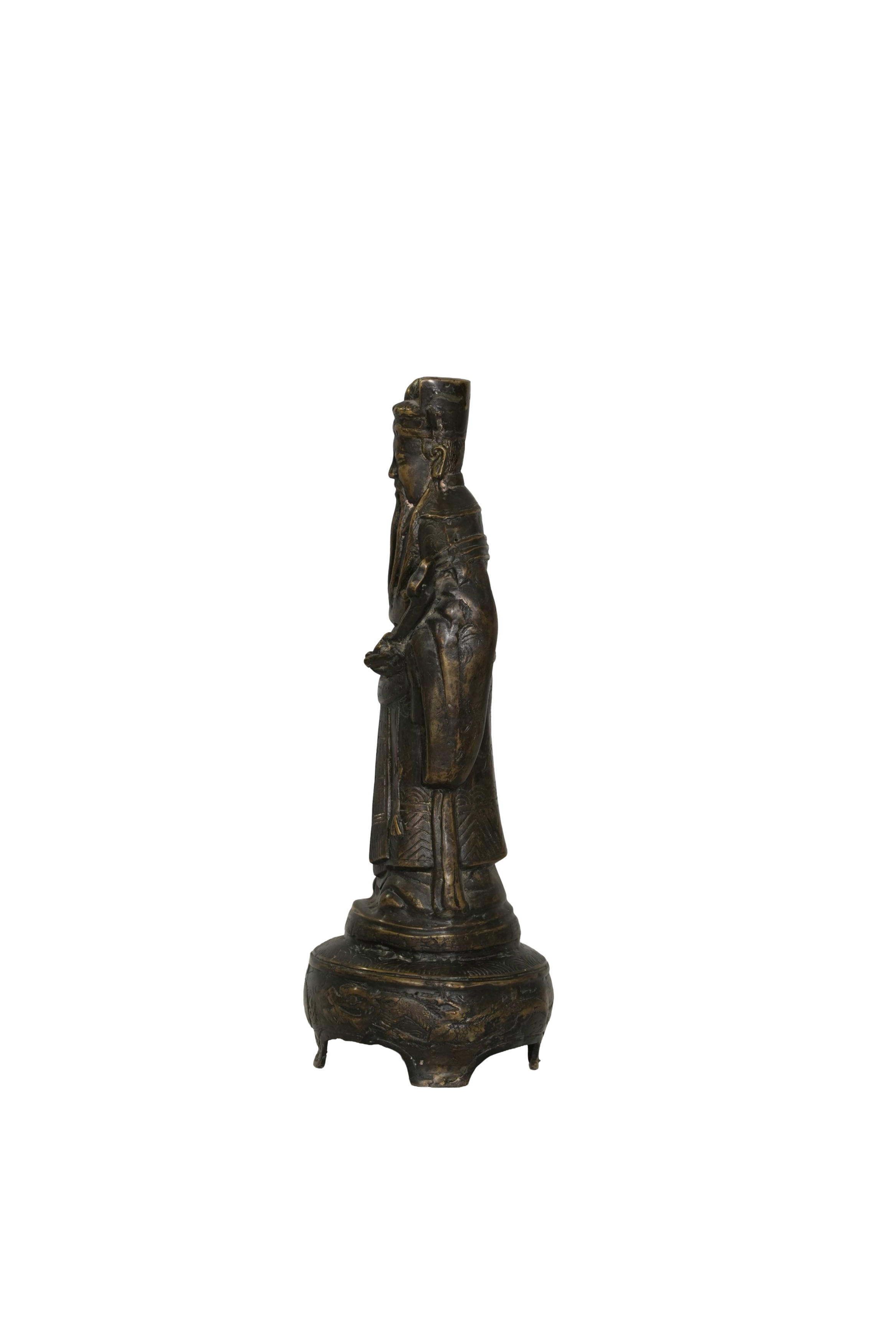 Chinese Lu Deity Bronze Prosperity Figurine