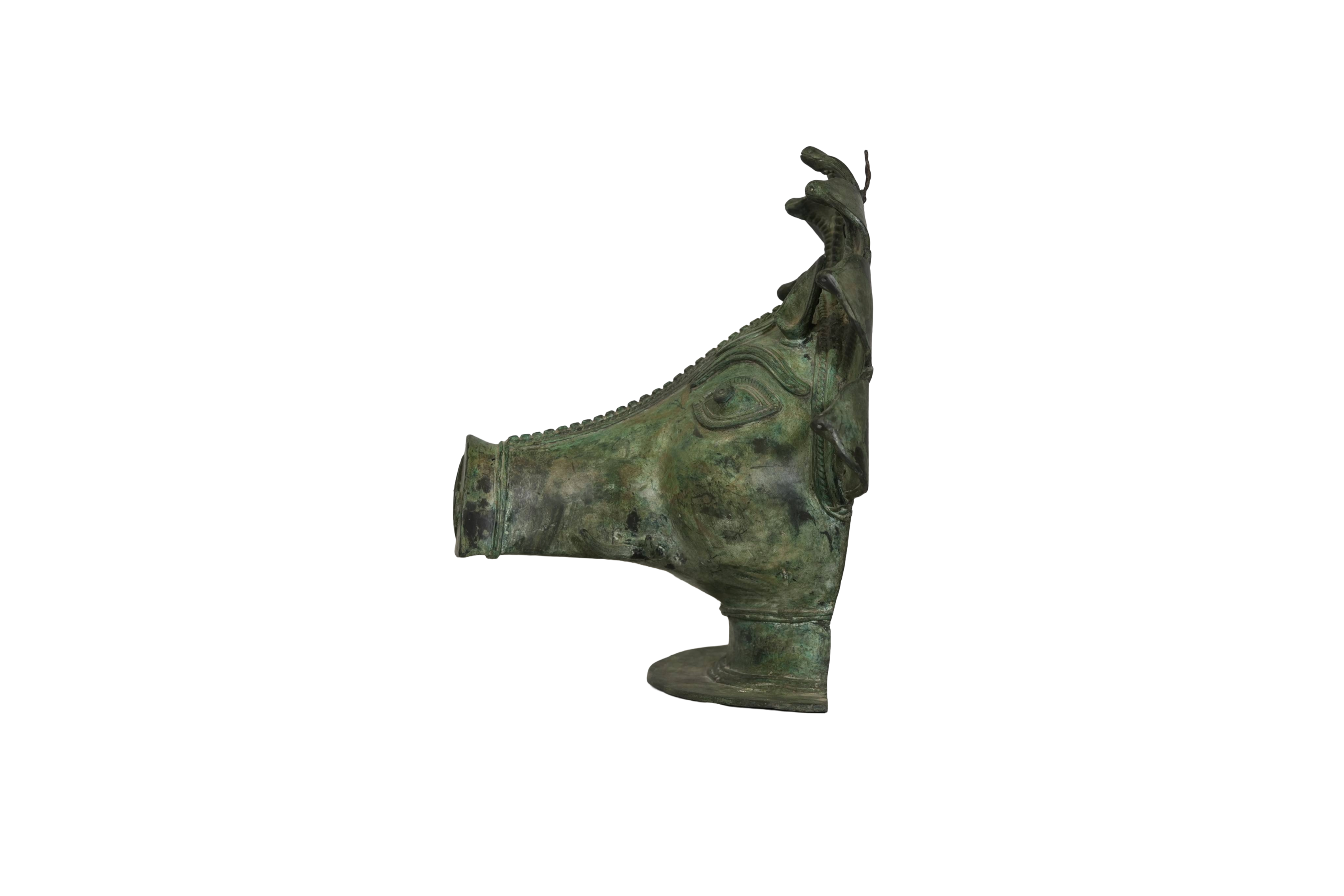 Sacred Panjurli Bhuta Bronze Mask Sculpture