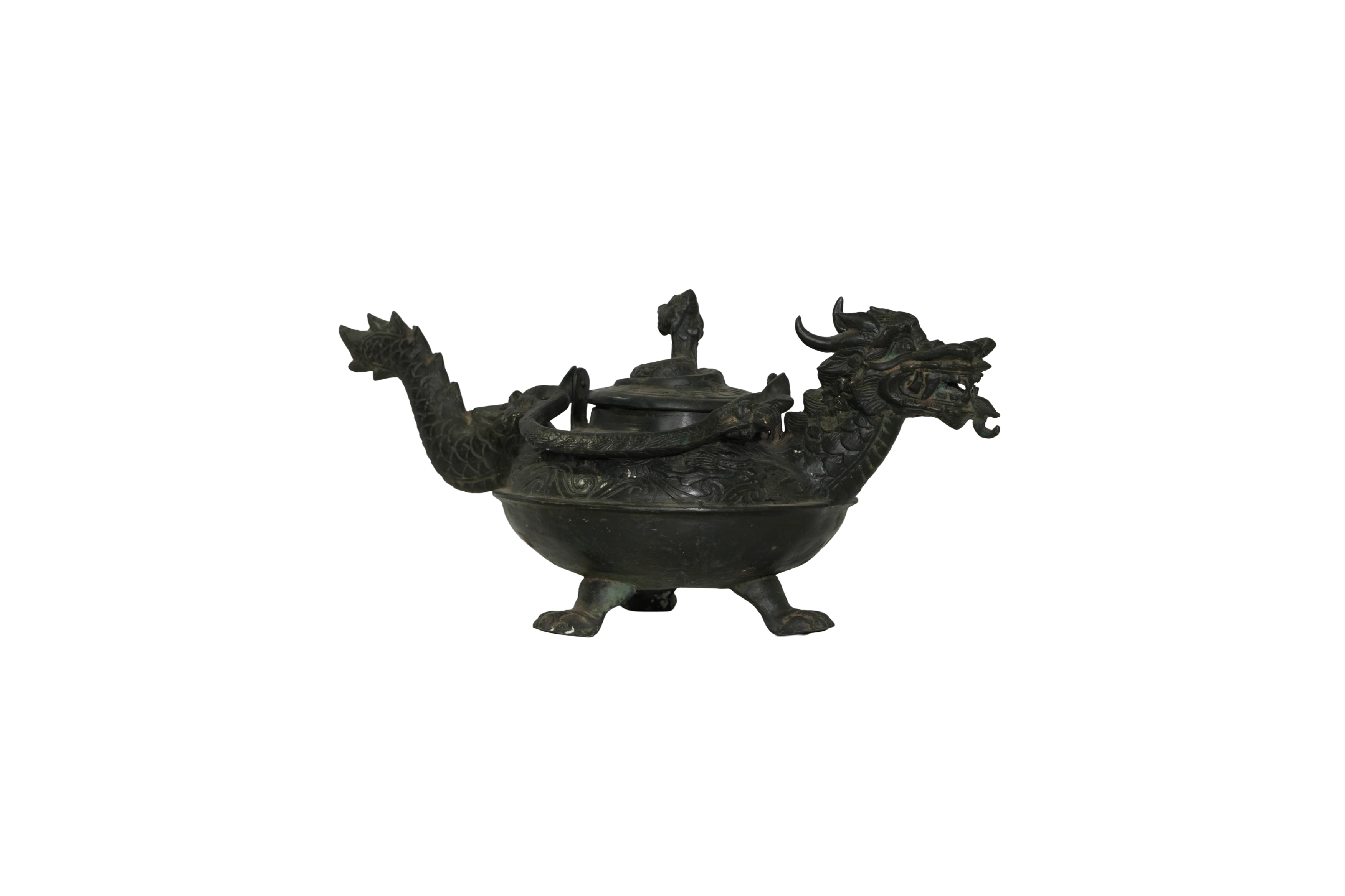 Chinese Dragon Bronze Incense Burner
