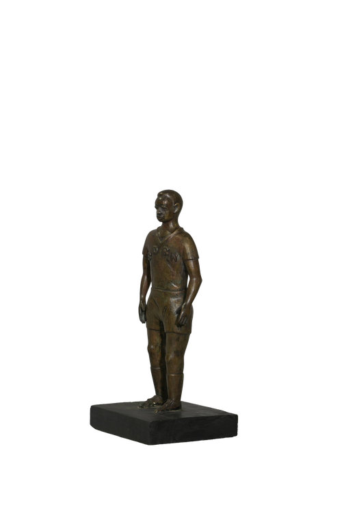 Antique Football Player Bronze Figurine