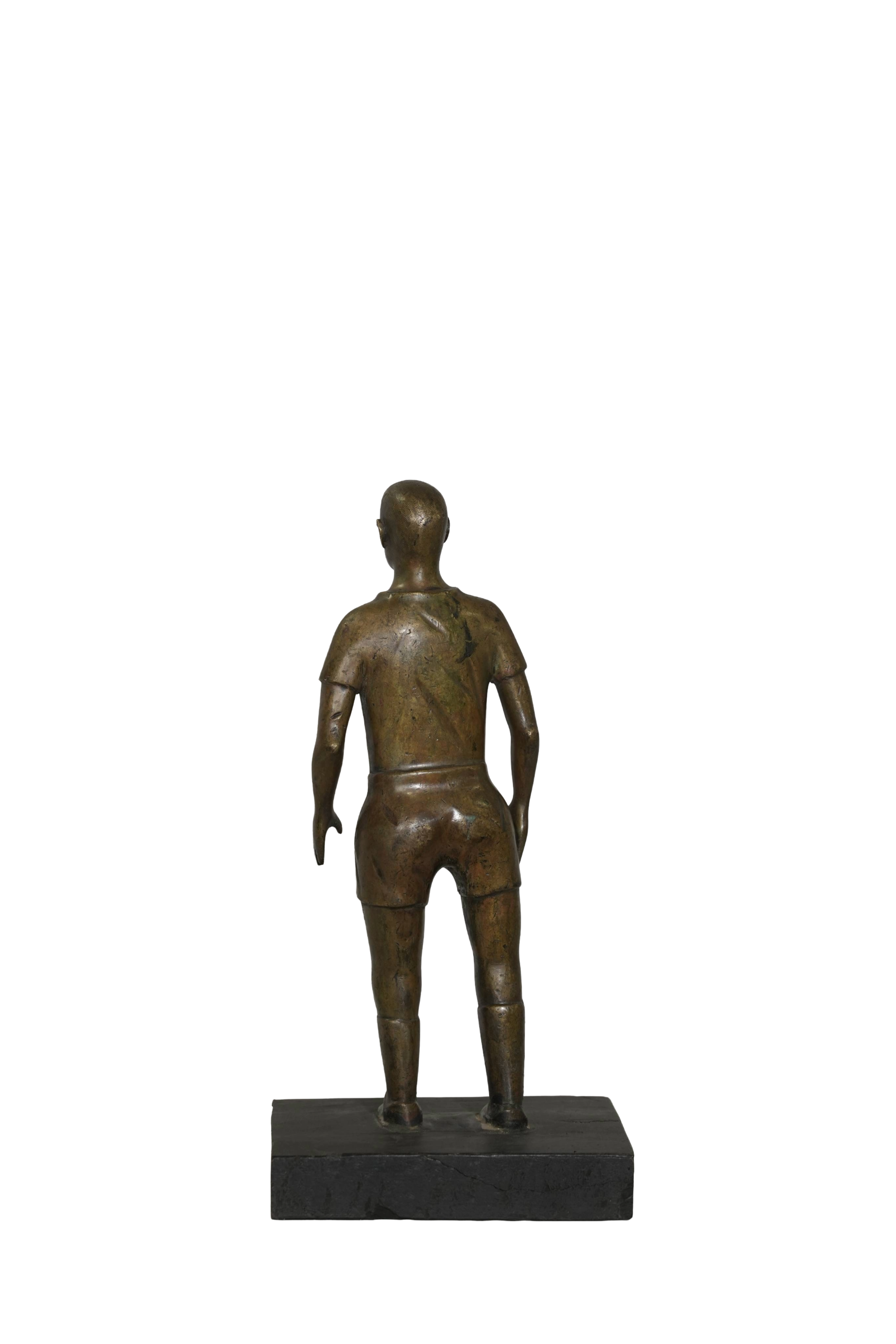 Antique Football Player Bronze Figurine