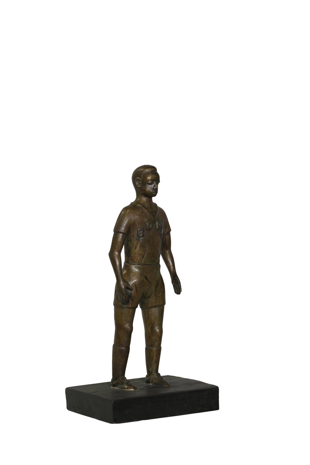 Antique Football Player Bronze Figurine