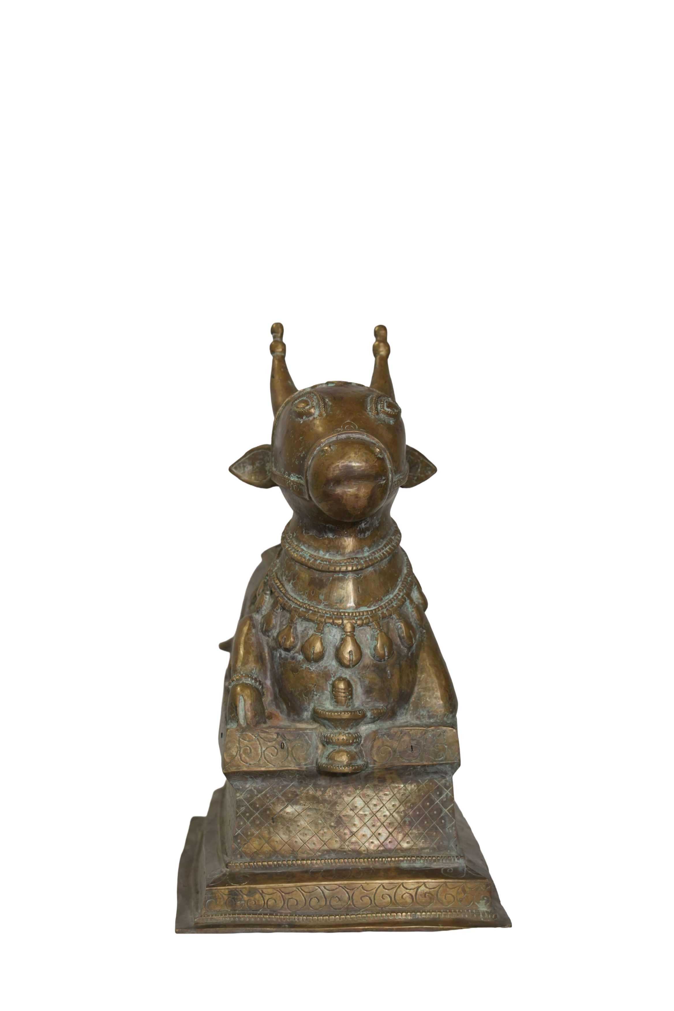 Sacred Brass Nandi Bull Idol