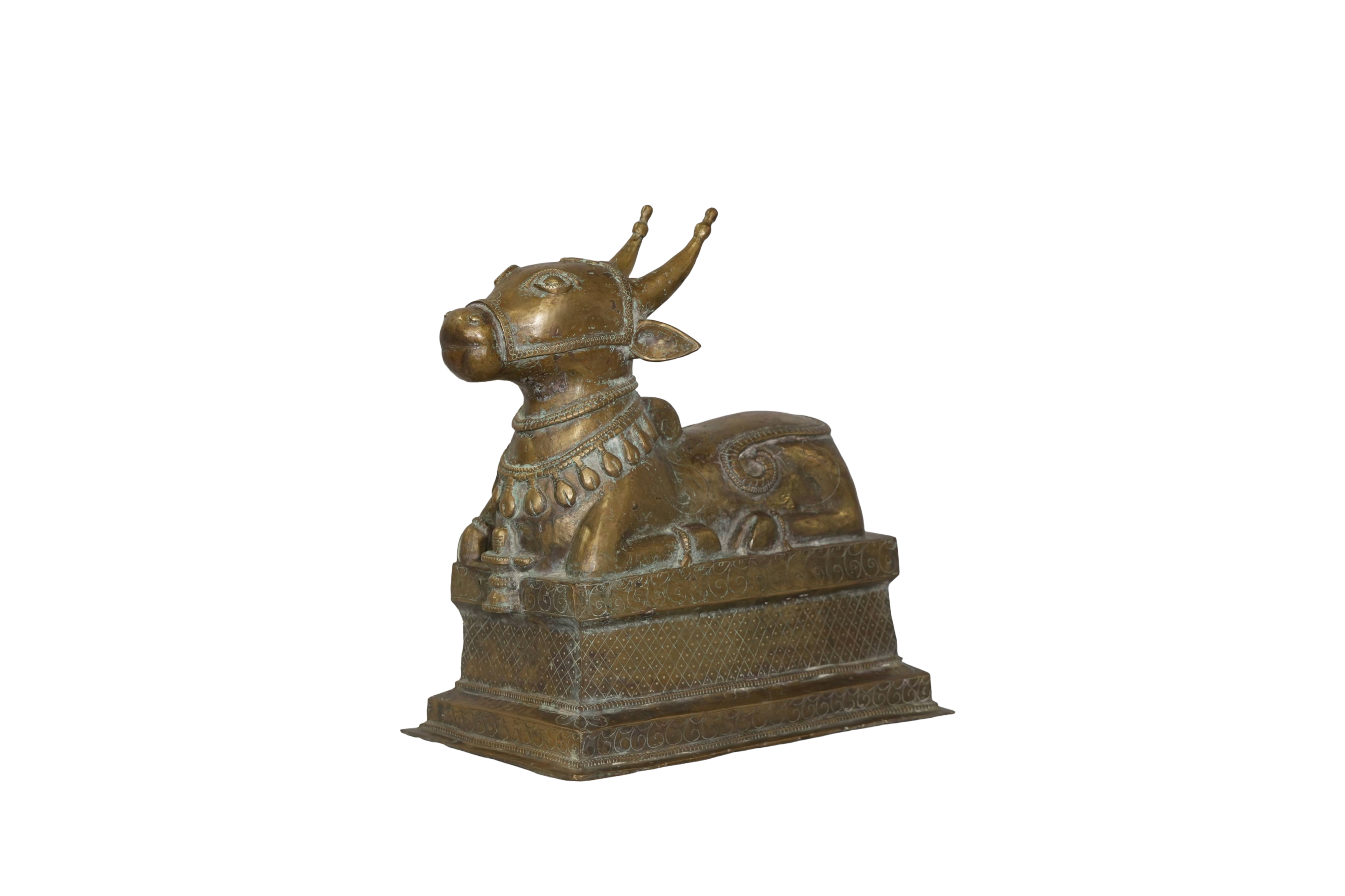 Sacred Brass Nandi Bull Idol