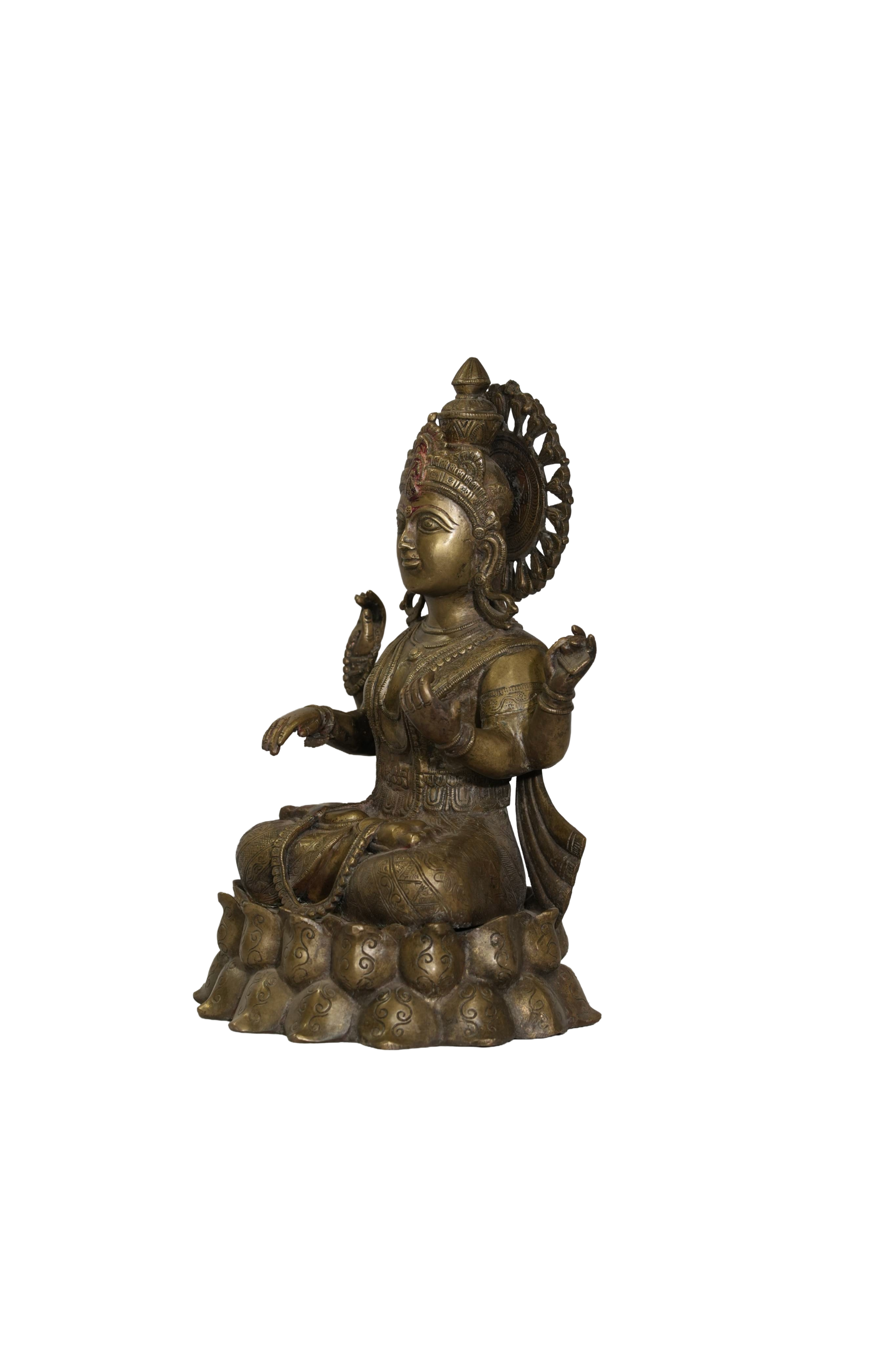 Goddess Lakshmi Brass Statue
