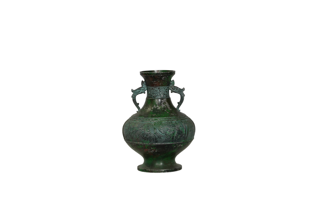 Antique Verdigris Bronze Decorative Vase