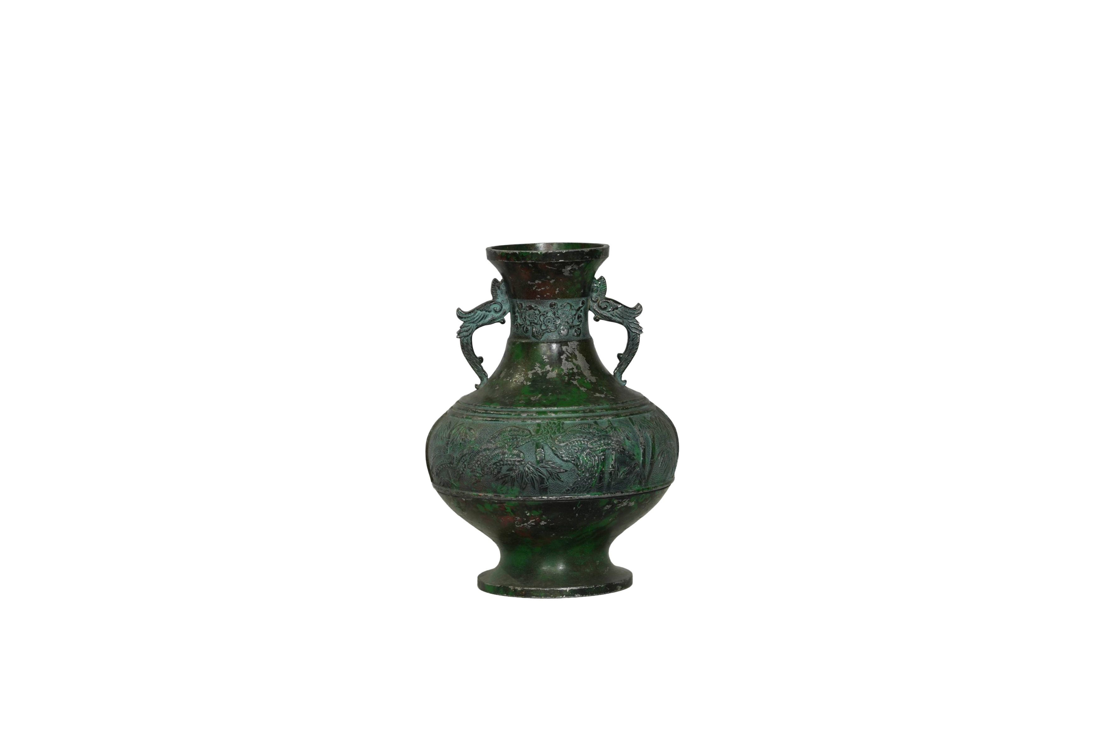 Antique Verdigris Bronze Decorative Vase