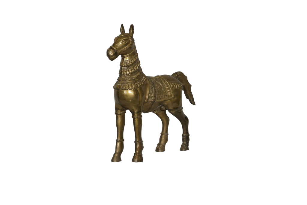 Handcrafted Brass Horse Sculpture
