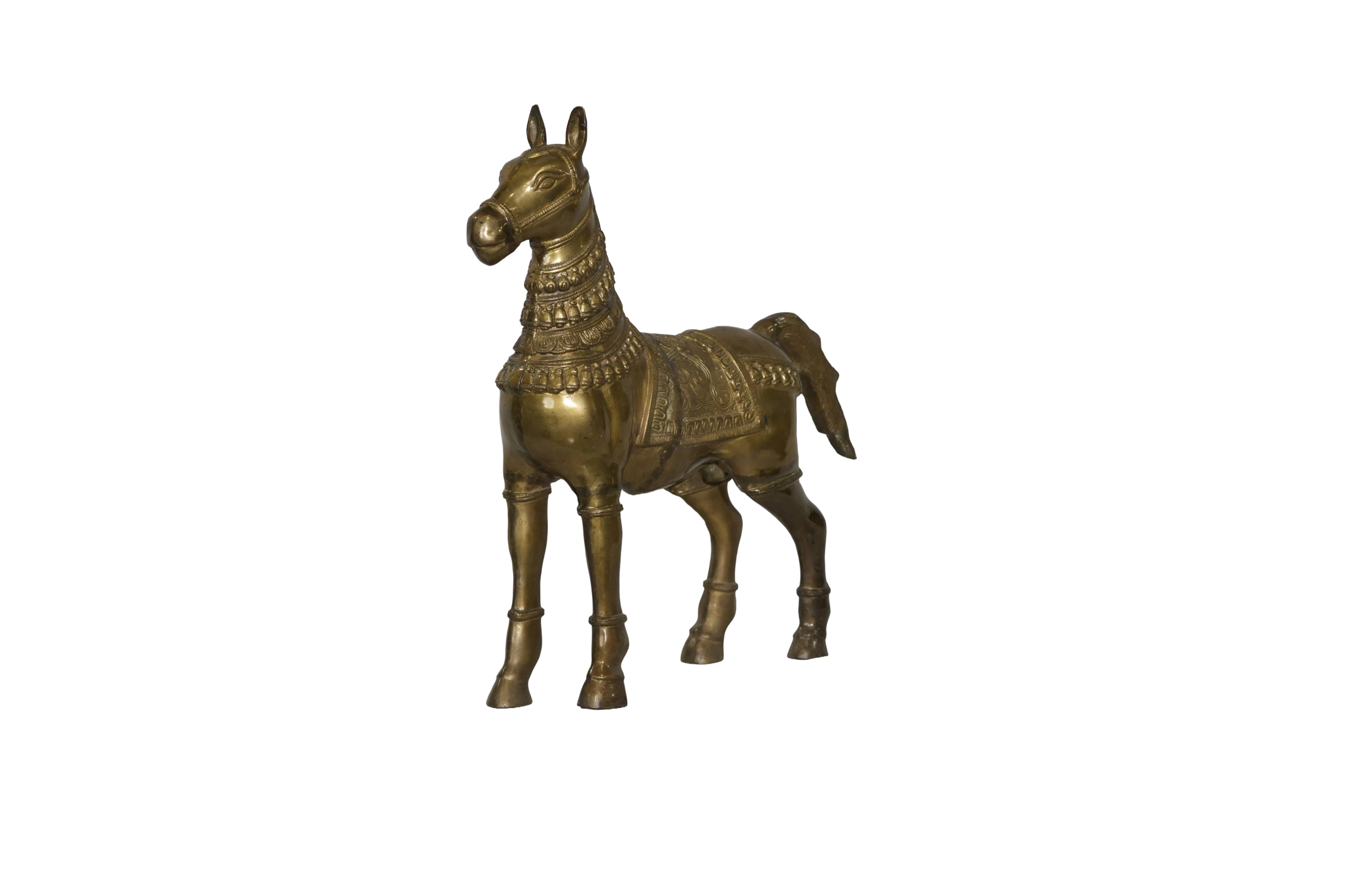 Handcrafted Brass Horse Sculpture