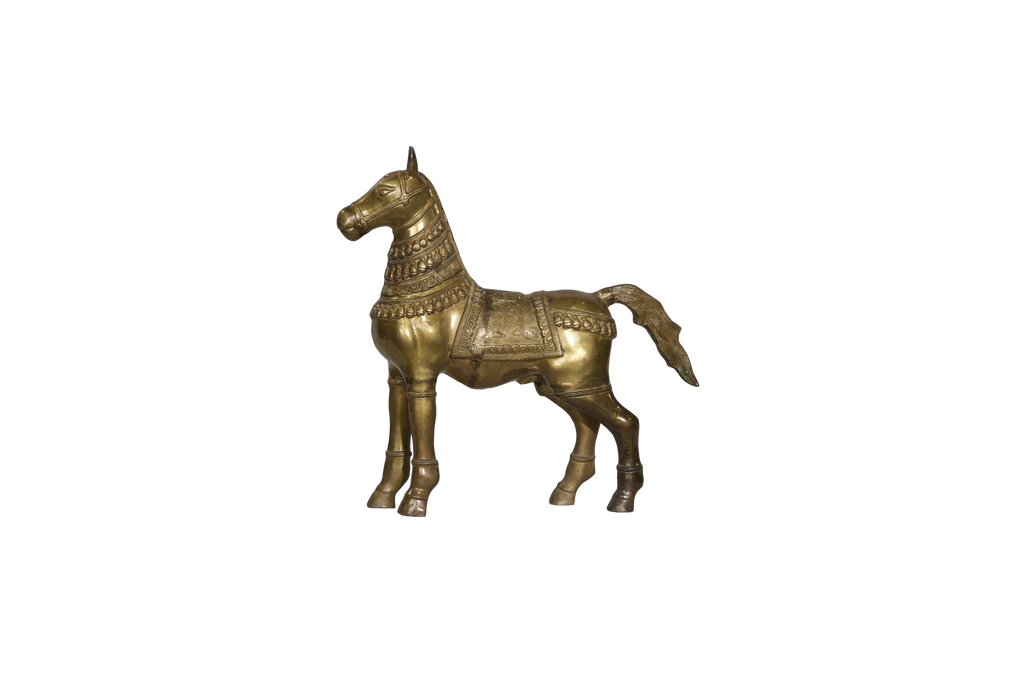 Handcrafted Brass Horse Sculpture
