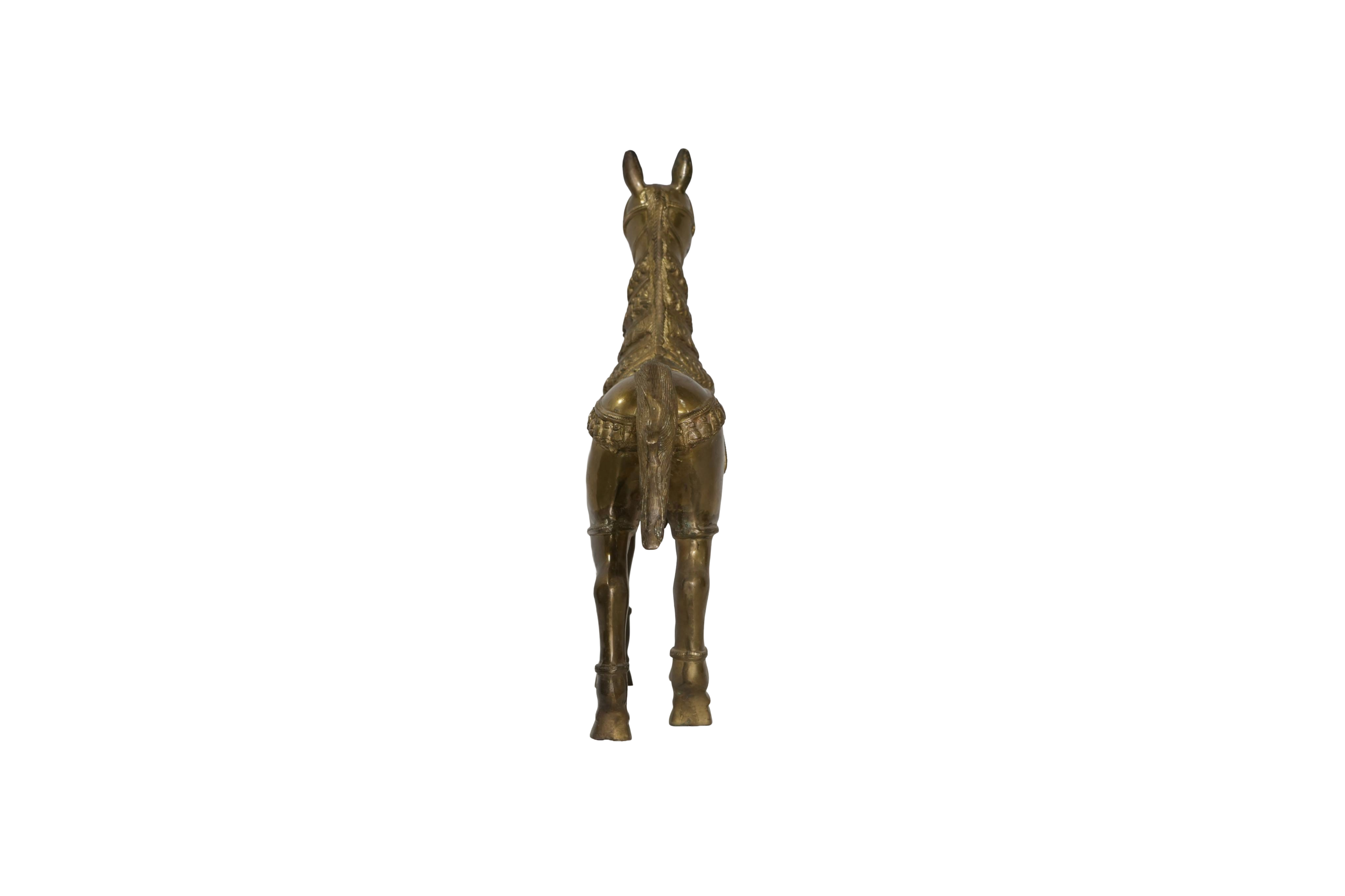 Handcrafted Brass Horse Sculpture