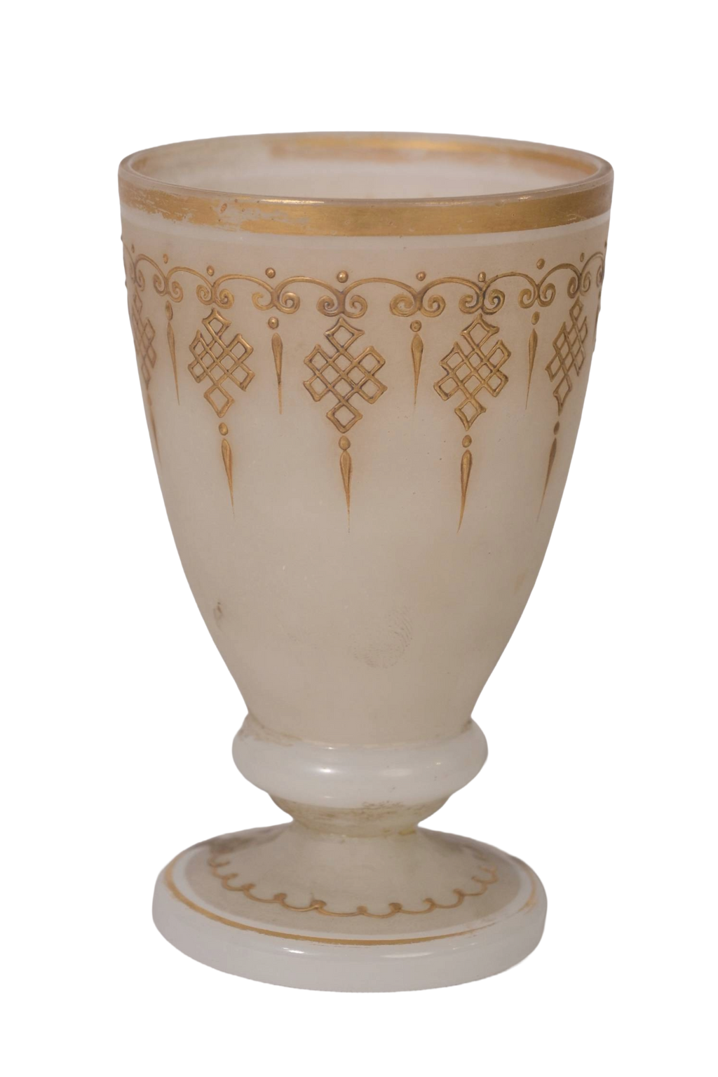 Frosted Gold Glass Goblet