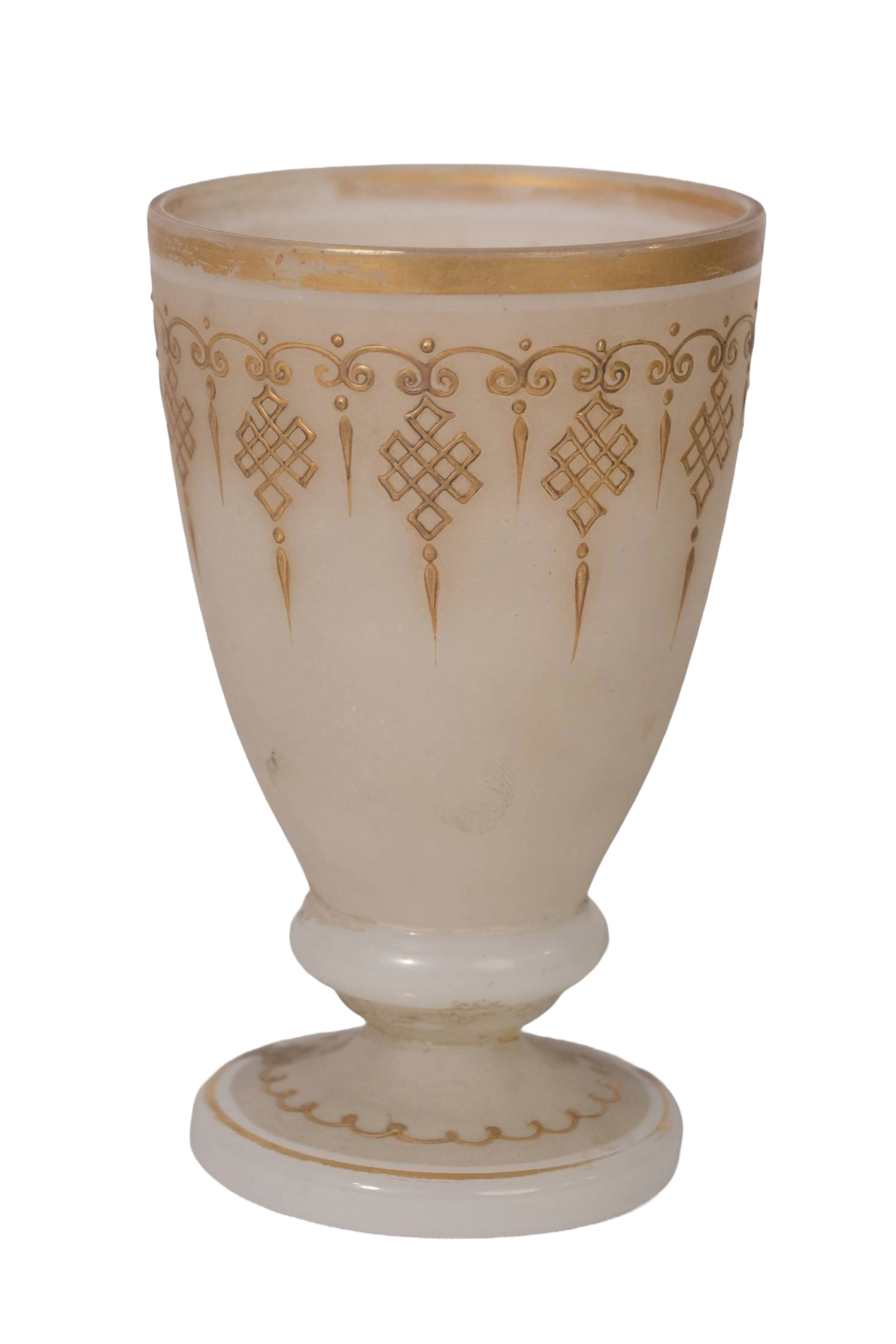 Frosted Gold Glass Goblet
