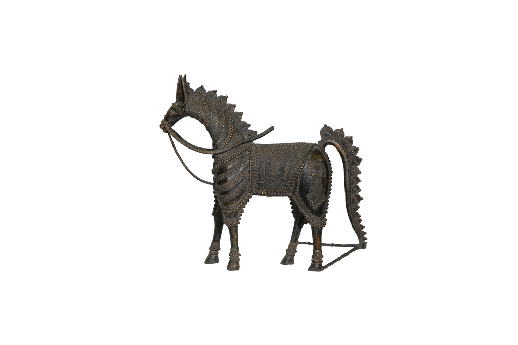 Antique Tribal Dhokra Art Horse Bronze Figurine
