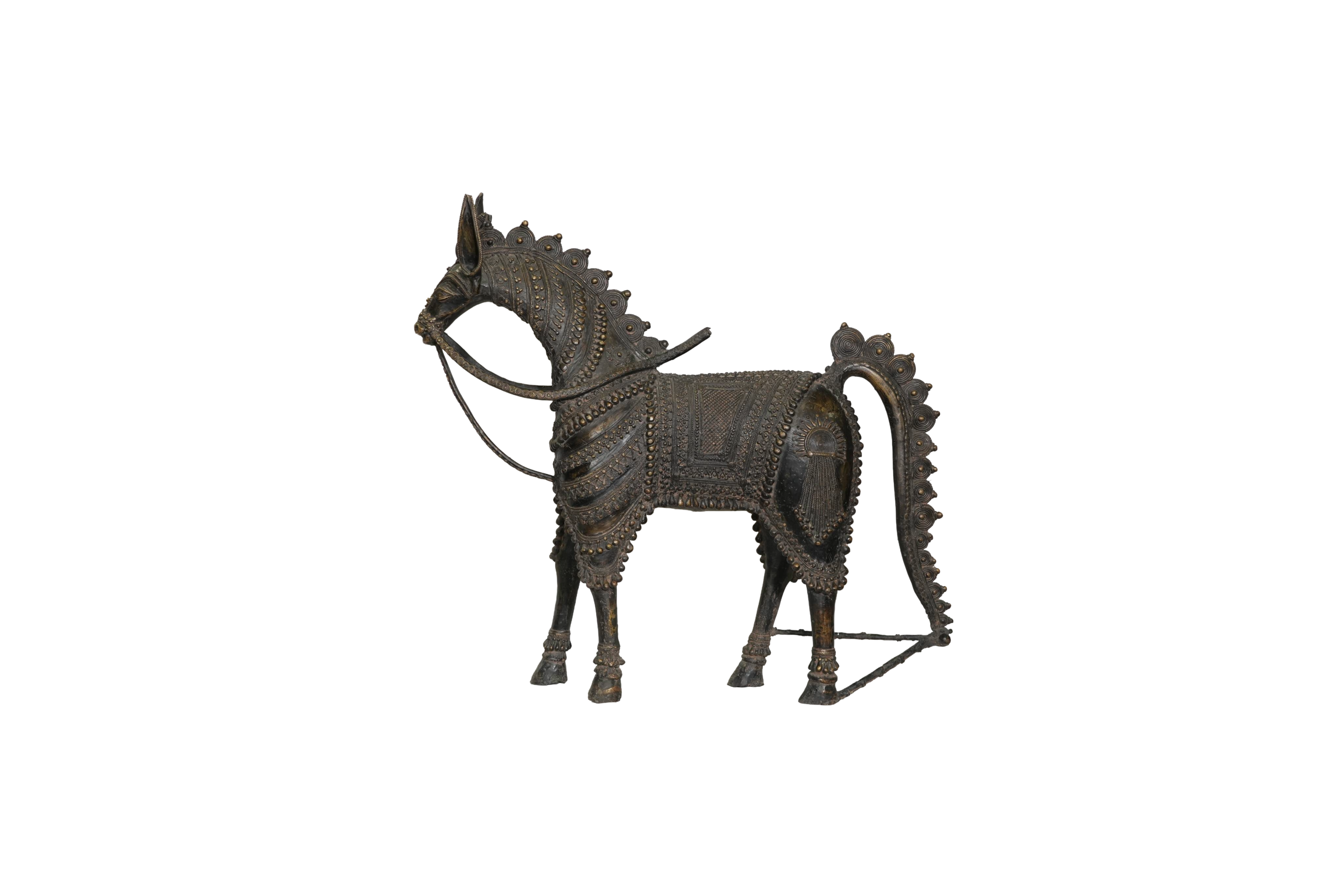 Antique Tribal Dhokra Art Horse Bronze Figurine
