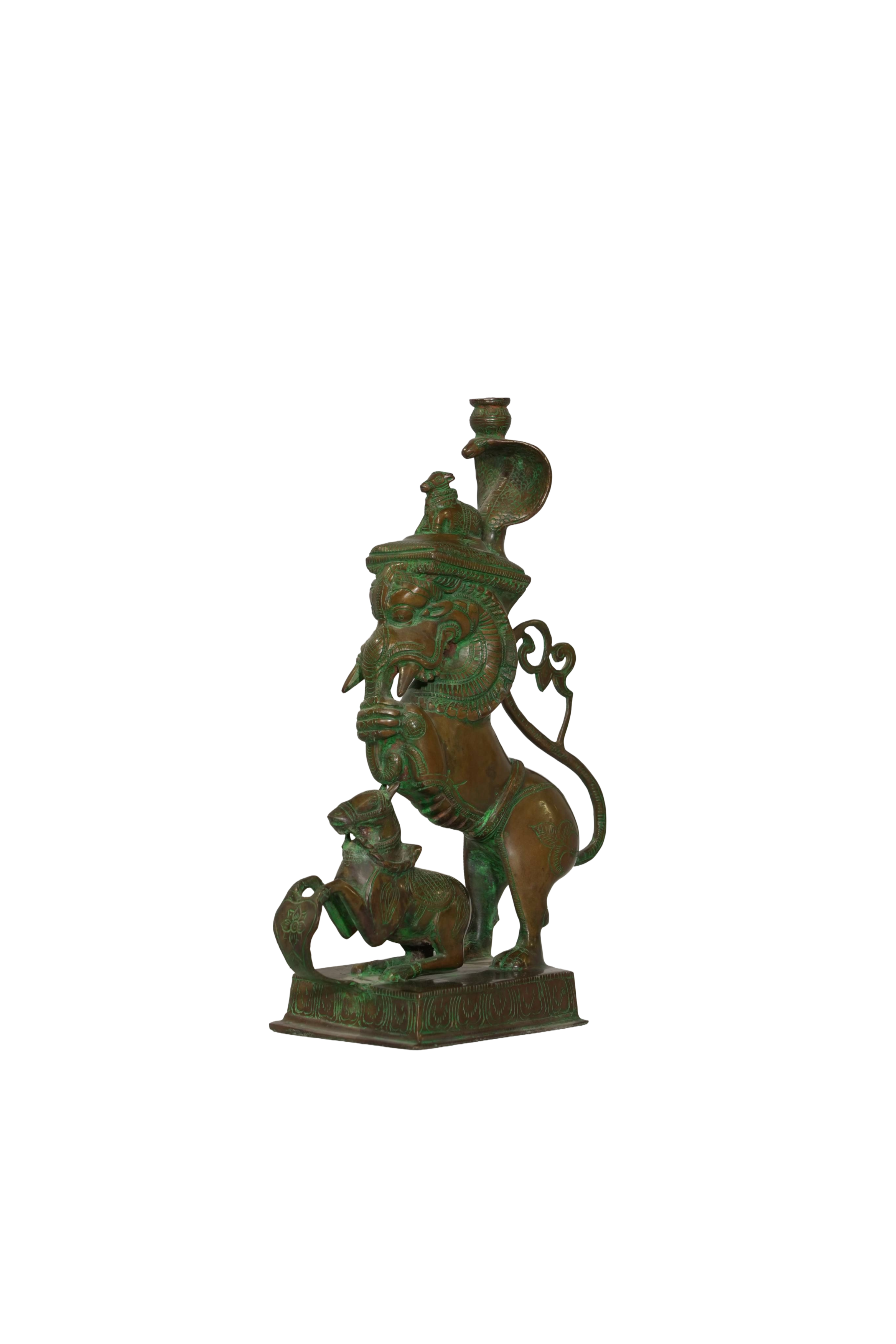 Mythical Yali and Nandi Bronze Sculpture
