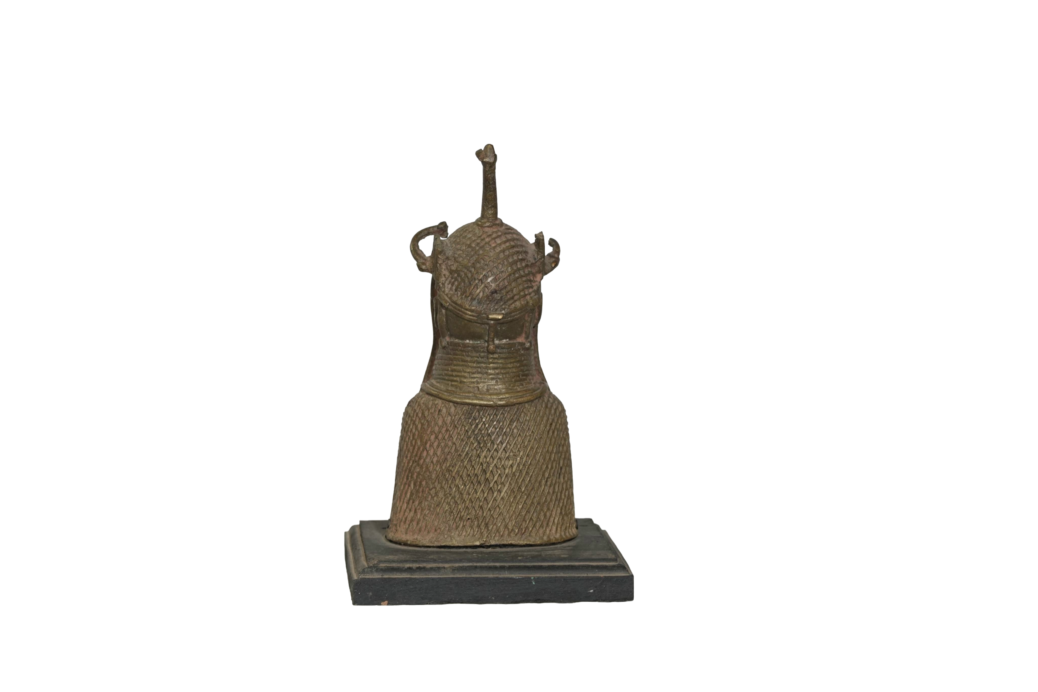 African King Oba Bronze Bust Sculpture