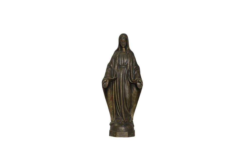 Vintage Madonna Bronze Religious Statue