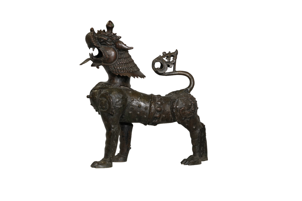 Antique Mythical Guardian Lion Sculpture
