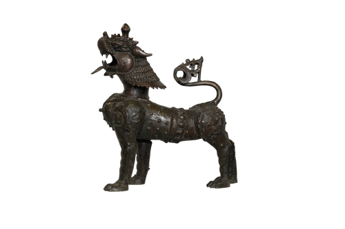 Antique Mythical Guardian Lion Sculpture