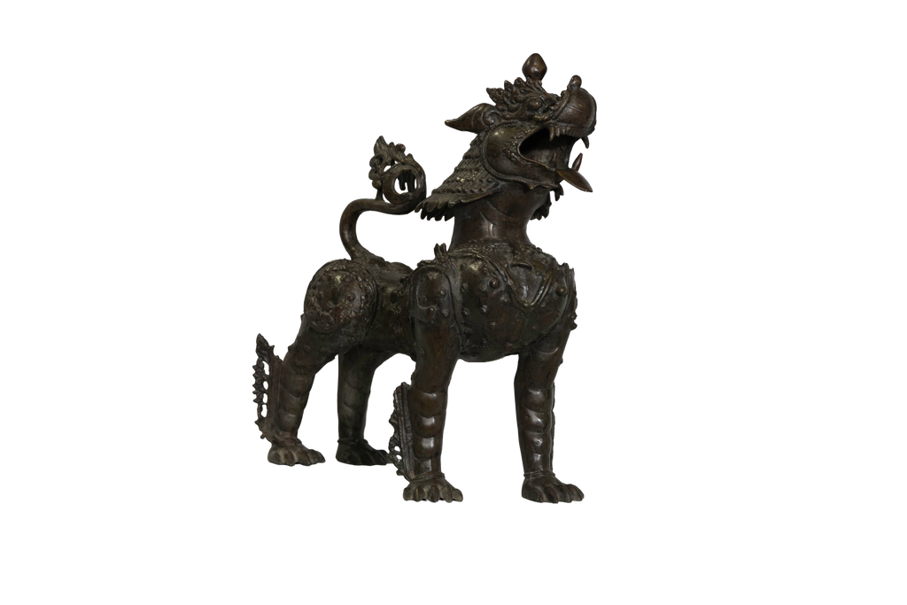 Antique Mythical Guardian Lion Sculpture