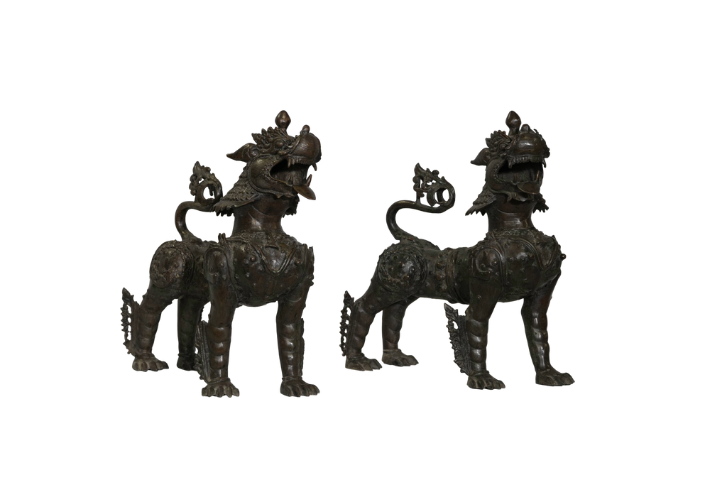 Antique Mythical Guardian Lion Sculpture