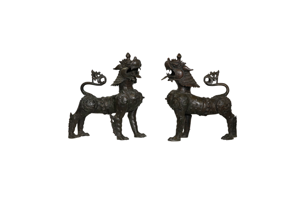 Antique Mythical Guardian Lion Sculpture